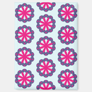 Purple and pink floral shapes illustration magnet