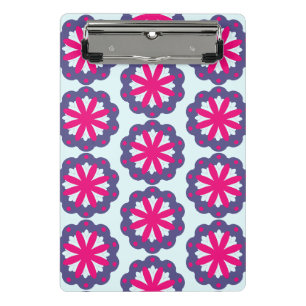 Purple and pink floral shapes illustration mini clipboard