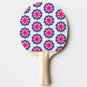Purple and pink floral shapes illustration ping pong paddle