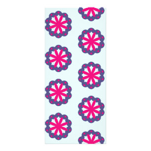 Purple and pink floral shapes illustration rack card