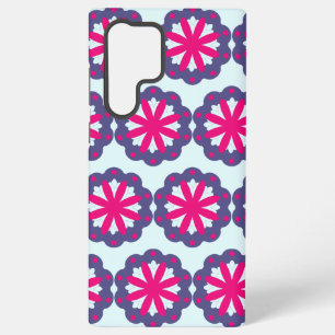 Purple and pink floral shapes illustration samsung galaxy case