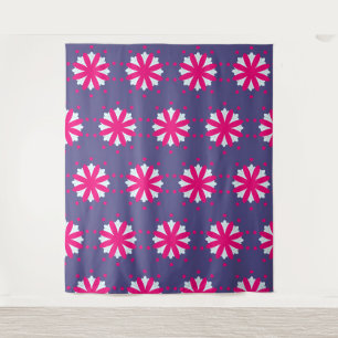 Purple and pink floral shapes illustration tapestry