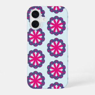 Purple and Pink Floral Shapes iPhone 16 Case