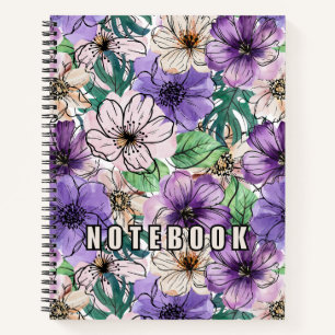 Purple and Pink Flowers Notebook