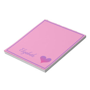 Purple and Pink Gradient Heart Notepad