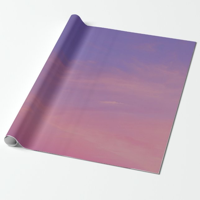 Purple and Pink Gradient Sunset Wrapping Paper (Unrolled)