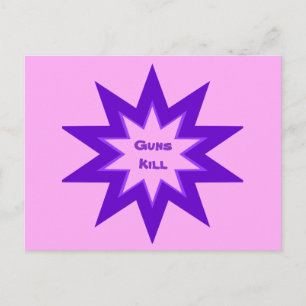 Purple and Pink Guns Kill Postcard