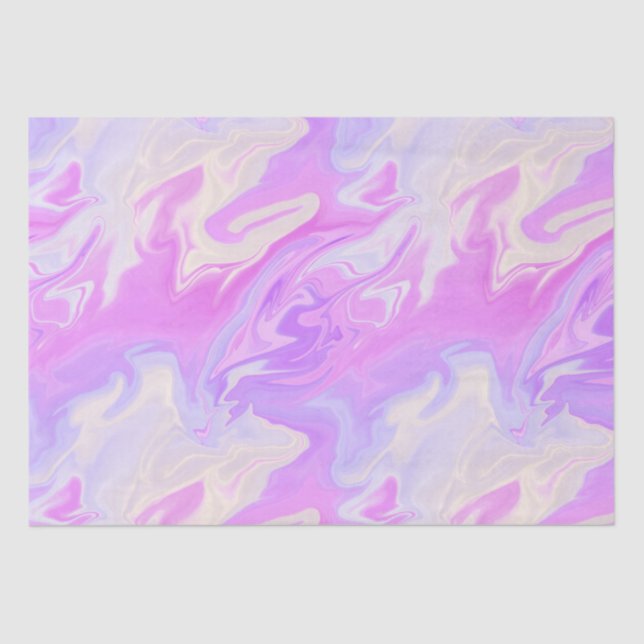 Purple and Pink Iridescent Gradient Marble  Tissue Paper (Front)