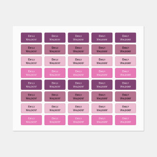 Purple and Pink Kids' Name Clothing School Labels