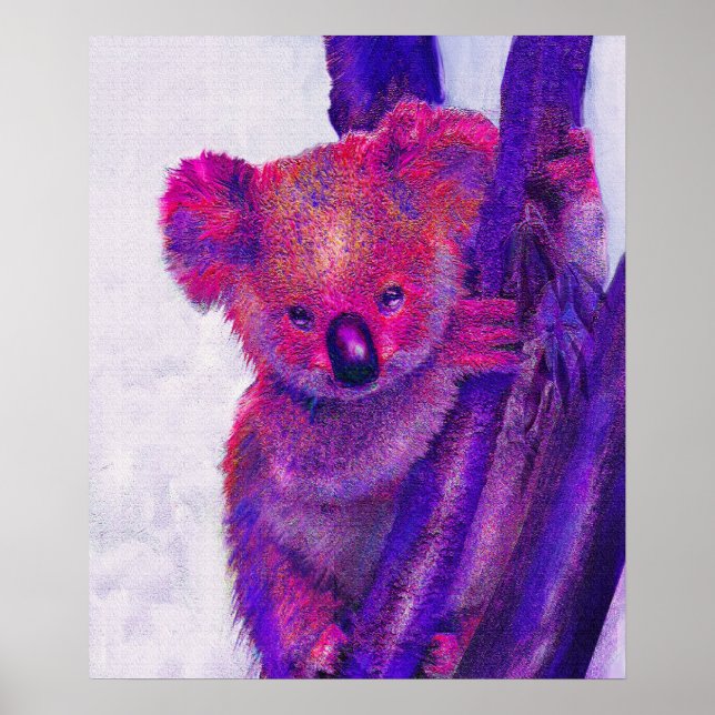 purple and pink koala poster (Front)