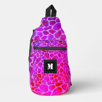 Purple and Pink Leopard Print Monogram