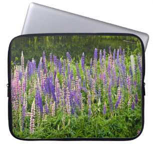 Purple and Pink Lupine Floral Photography Laptop Sleeve