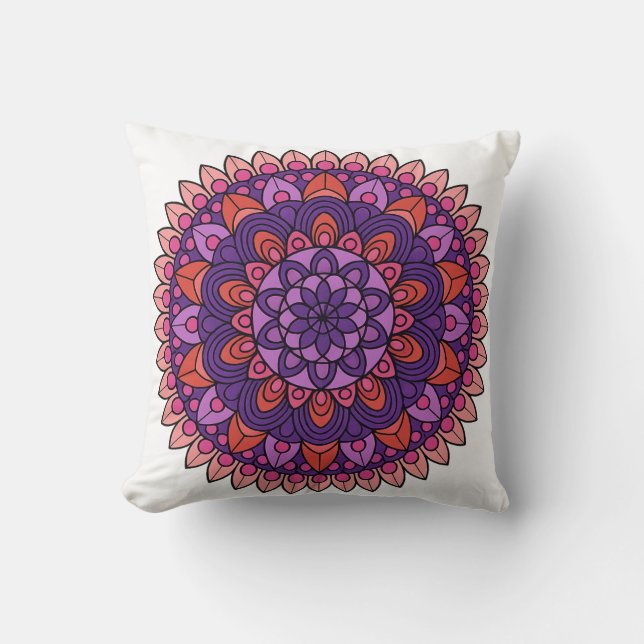 Purple and pink mandala  cushion (Front)