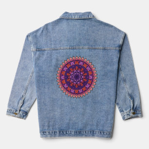Purple and pink mandala denim jacket