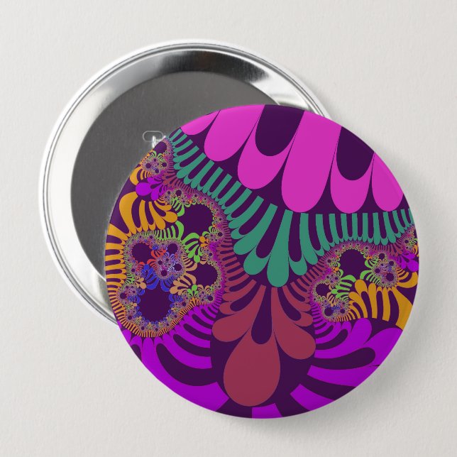 Purple and Pink Mod 10 Cm Round Badge (Front & Back)