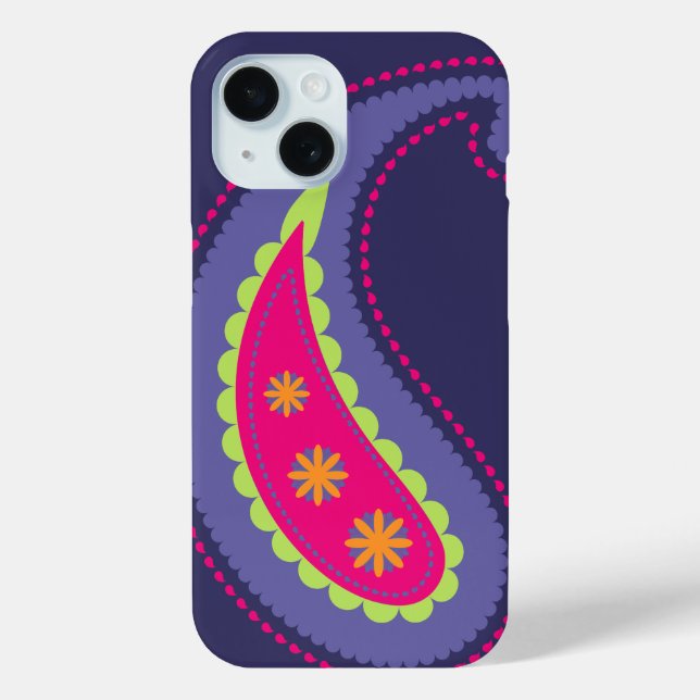 Purple and Pink Paisley Case-Mate iPhone Case (Back)