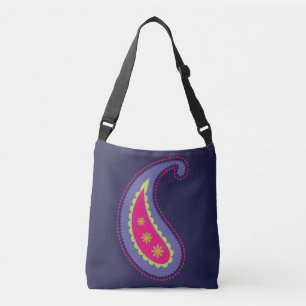 Purple and Pink Paisley Crossbody Bag