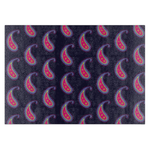 Purple and Pink Paisley Cutting Board