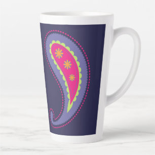 Purple and Pink Paisley Latte Mug