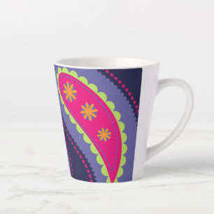 Purple and Pink Paisley Latte Mug