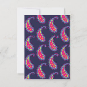 Purple and Pink Paisley Save The Date