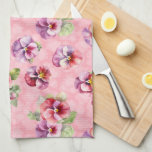 Purple and pink pansies tea towel<br><div class="desc">Purple and pink pansies</div>