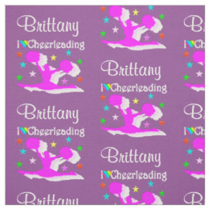PURPLE AND PINK PERSONALIZED CHEERLEADER FABRIC