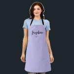 Purple and pink Personalized Little Chef Apron<br><div class="desc">Cook, bake, and create in style with this Purple Personalized Name Chef Apron. Featuring an elegant handwritten-style script for the name and minimalist block text for the title, this apron combines personality and practicality in one beautiful design. Whether you’re a professional chef, a home cook, or a weekend baker, this...</div>