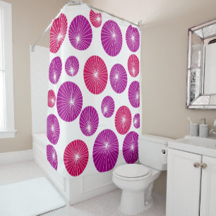 Purple and Pink Pinwheels Shower Curtain