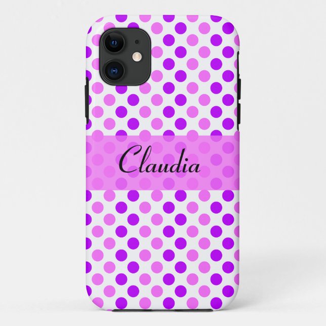 Purple and Pink Polka Dots Case-Mate iPhone Case (Back)