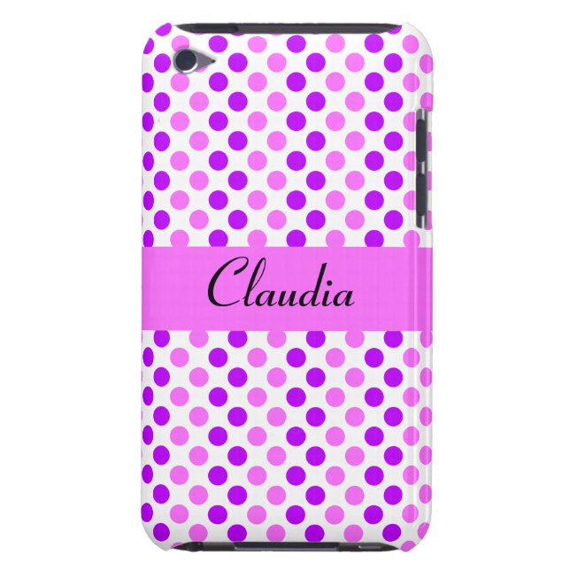 Purple and Pink Polka Dots iPod Touch Case (Back)