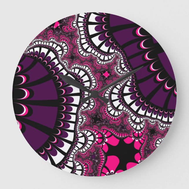 Purple and Pink Remix Large Clock (Front)