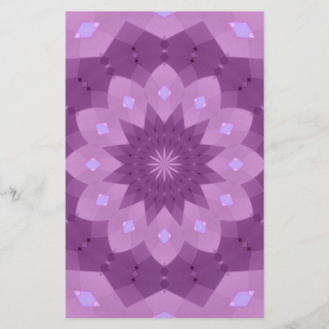 Purple and Pink Rosette Stationery (Front)