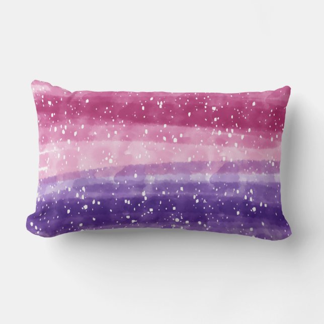 Purple and Pink Speckled  Lumbar Cushion (Front)