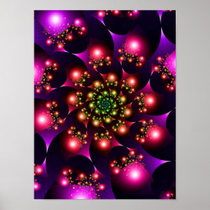 Purple and Pink Spinning Pattern Poster