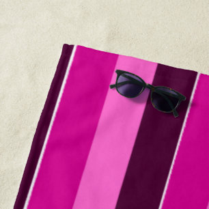 Purple and Pink Stripes Beach Towel
