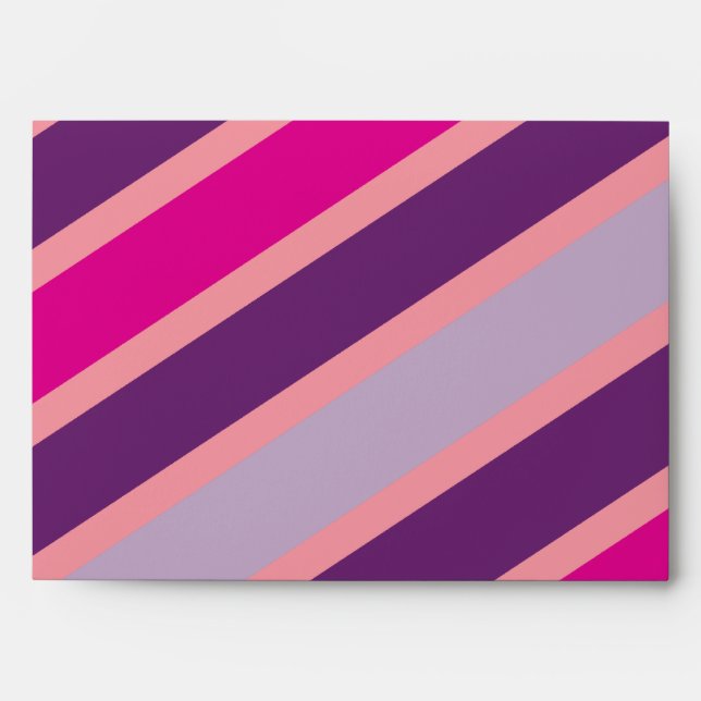 Purple and Pink Stripes Moderen Pattern Envelopes (Front)
