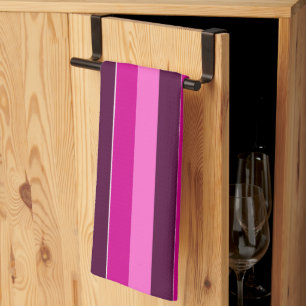 Purple and Pink Stripes Tea Towel