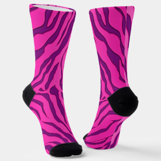 Purple And Pink Tiger Stripes Animal Print  Socks