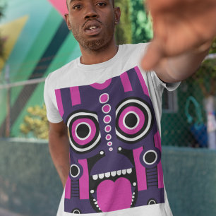 Purple And Pink Tiki Art T-Shirt