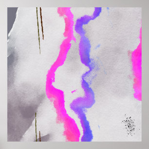Purple And Pink Watercolor Abstract Poster