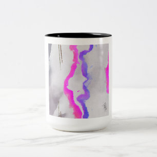 Purple And Pink Watercolor Abstract Two-Tone Coffee Mug