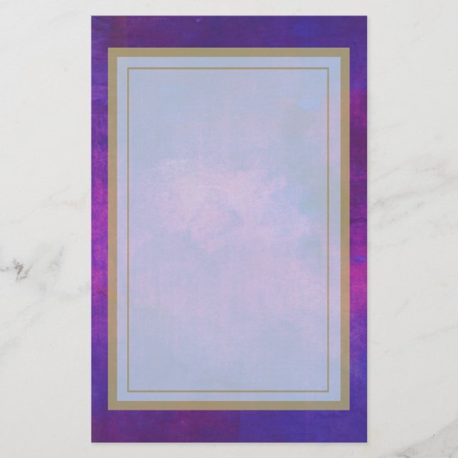 Purple and Pink Watercolor Background Stationery (Front)
