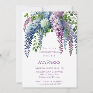 Purple and Pink Wisteria Bachelorette Party Invitation
