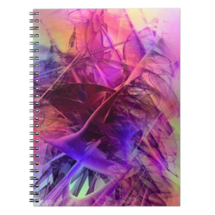 Purple and Pinks Modern Abstract Fractal Design Notebook