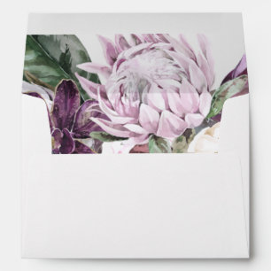 Purple and Plum Boho Tropical Floral Wedding Envelope