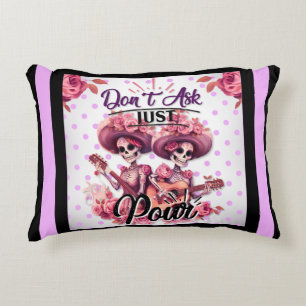 Purple and Pretty Sugar Skull Decorative Cushion