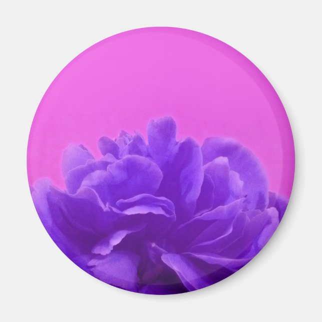 Purple and Raspberry Floral Art Magnet (Front)
