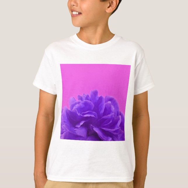 Purple and Raspberry Floral Art T-Shirt (Front)