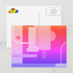 Purple and Red and Rainbow Hearts Postcard